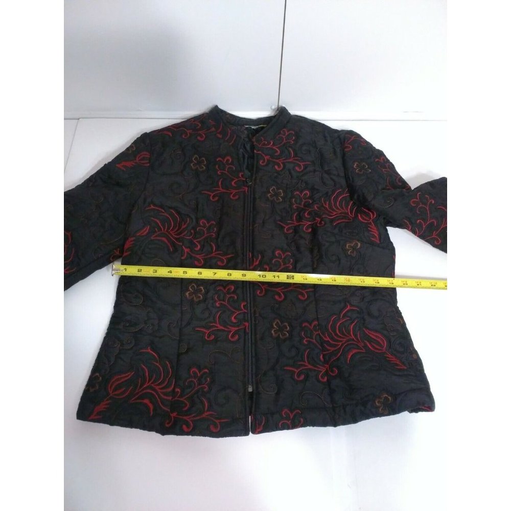 Linea Domani ladies jacket Black/Red 100% Polyester Size Medium - Picture 6 of 9